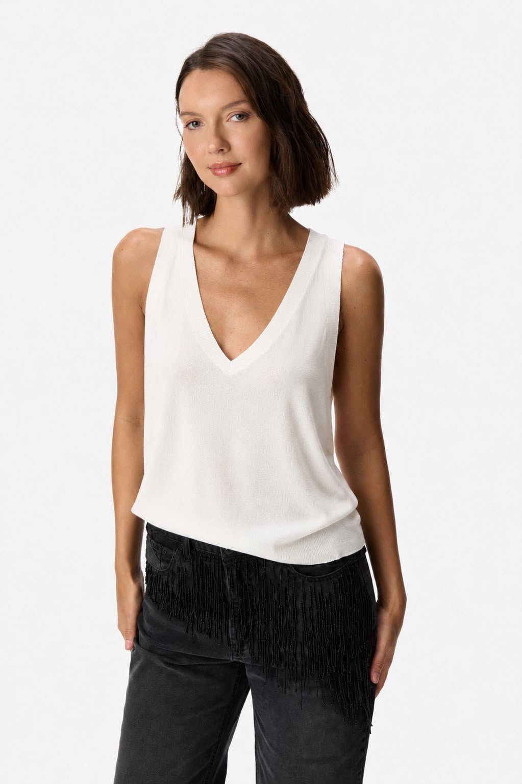 MUSCULOSA DE MORLEY ESCOTE EN V ENVIVADA